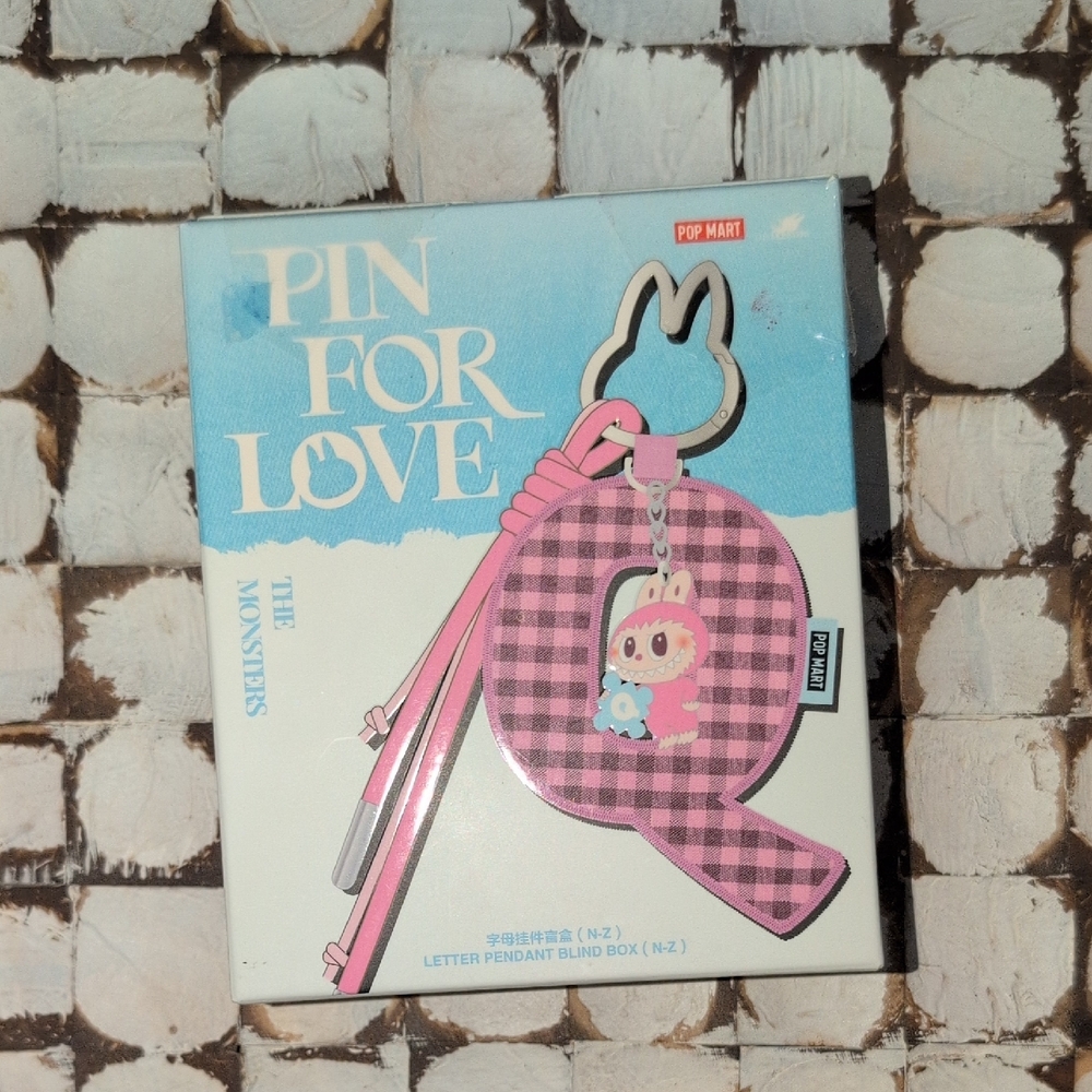 Pink Q Checkered Keychain by Pop Mart